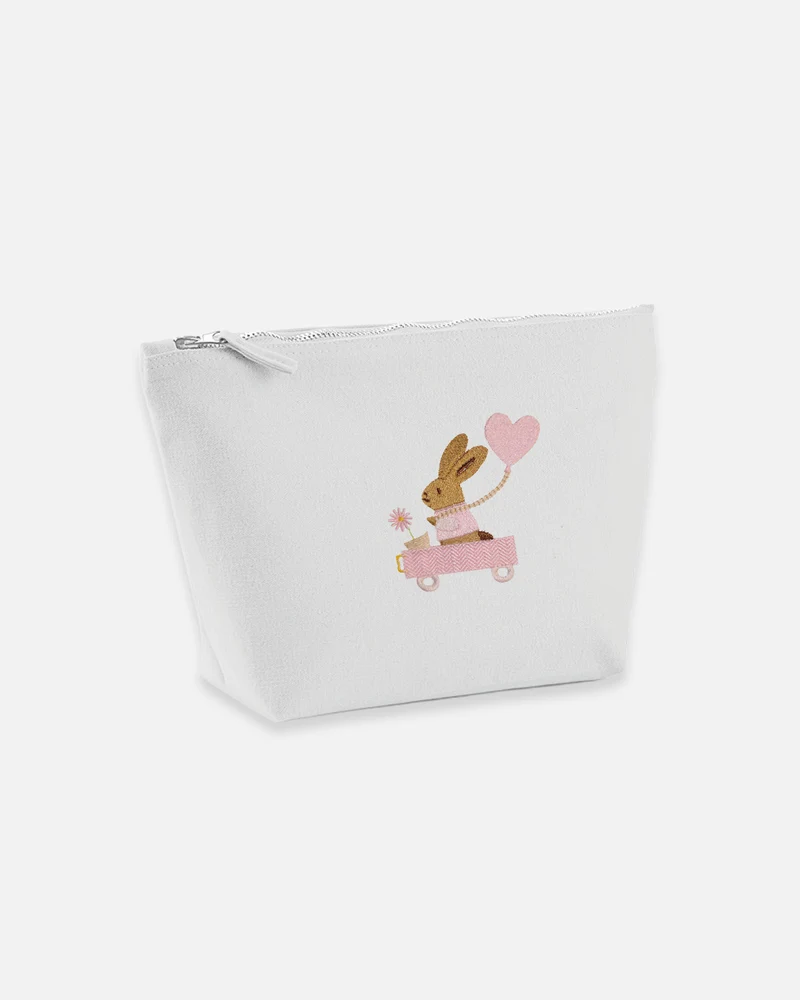 Trousse de toilette grise lapin cariole rose