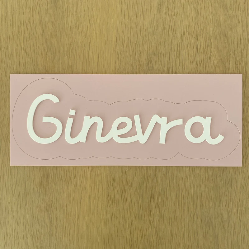 Letras acrílicas grandes de Ginevra - Rosa empolvado y hueso