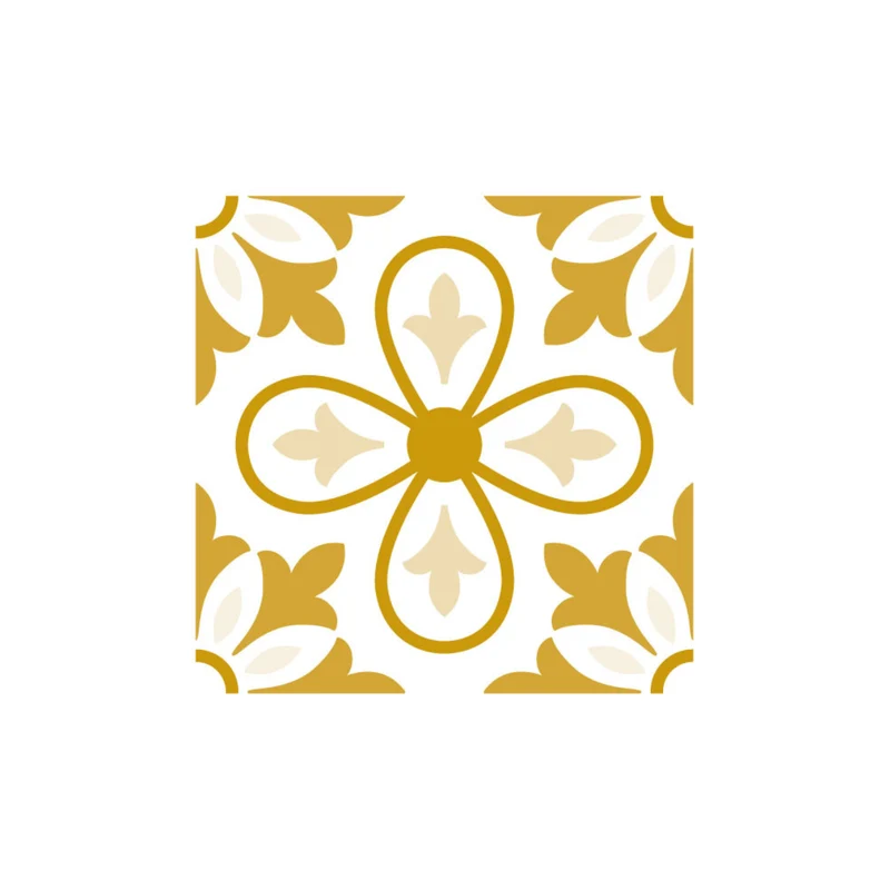 Malaga Mustard Wall Tile Sticker 20x20 cm