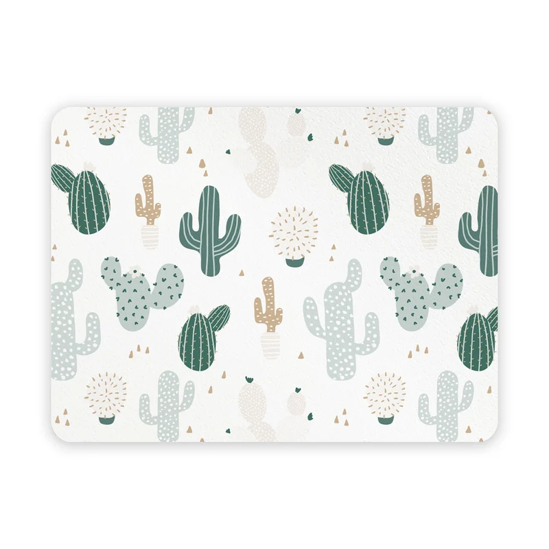 Children's Breakfast Placemats Green Cactus Pattern