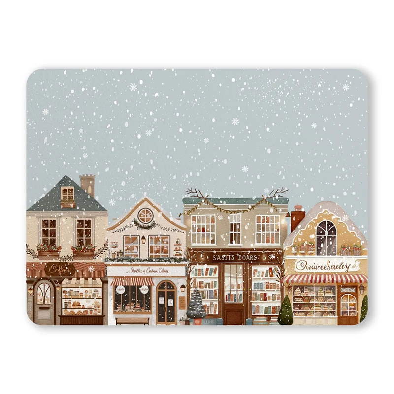 30x40 cm Christmas Village Vinyl Placemat