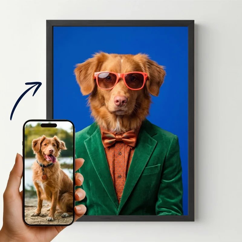 Affiche personnalisée - Portrait de chien Pop Dandy