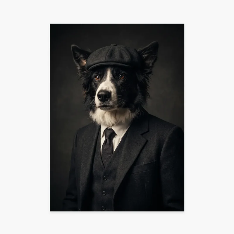 Affiche personnalisée - Portrait de chien Gangster Années 20