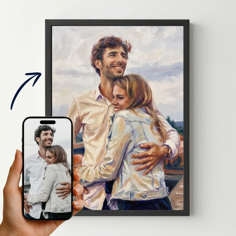 Affiche personnalisée - Votre photo en dessin style peinture à l'huile
