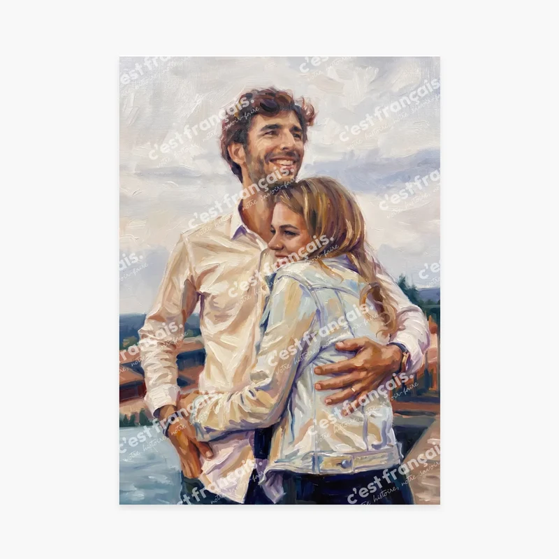 Affiche personnalisée - Votre photo en dessin style peinture à l'huile