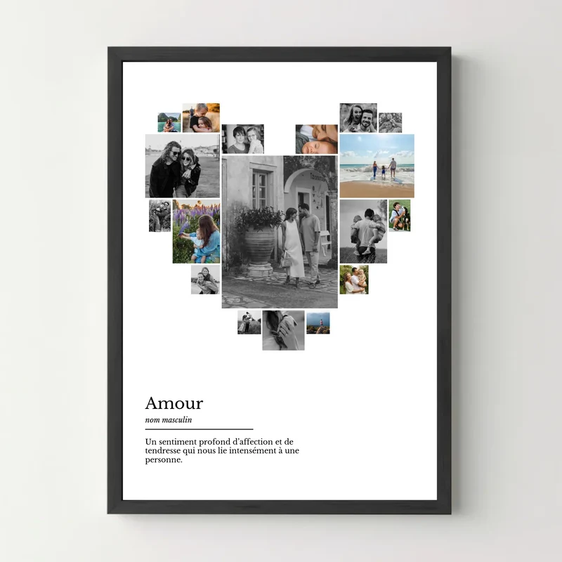 Affiche personnalisée - Pêle-mêle photos - Définition Amour