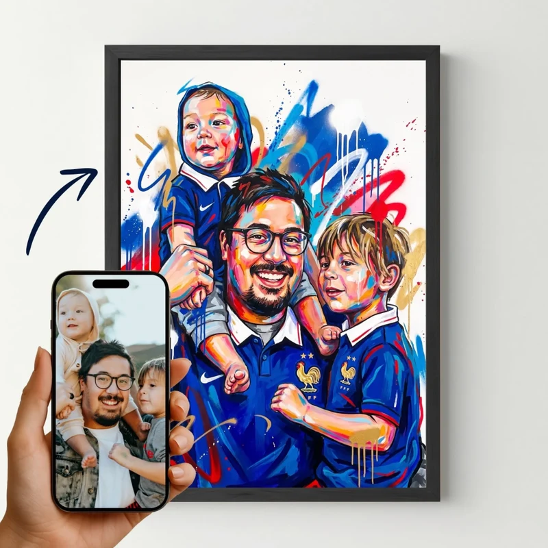 Affiche personnalisée - Votre photo en style urbain graffiti - Equipe de France