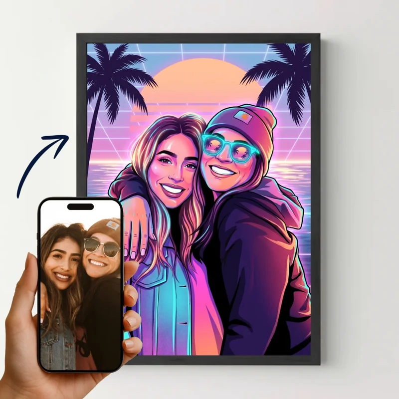 Affiche personnalisée - Votre photo en illustration Miami Vice