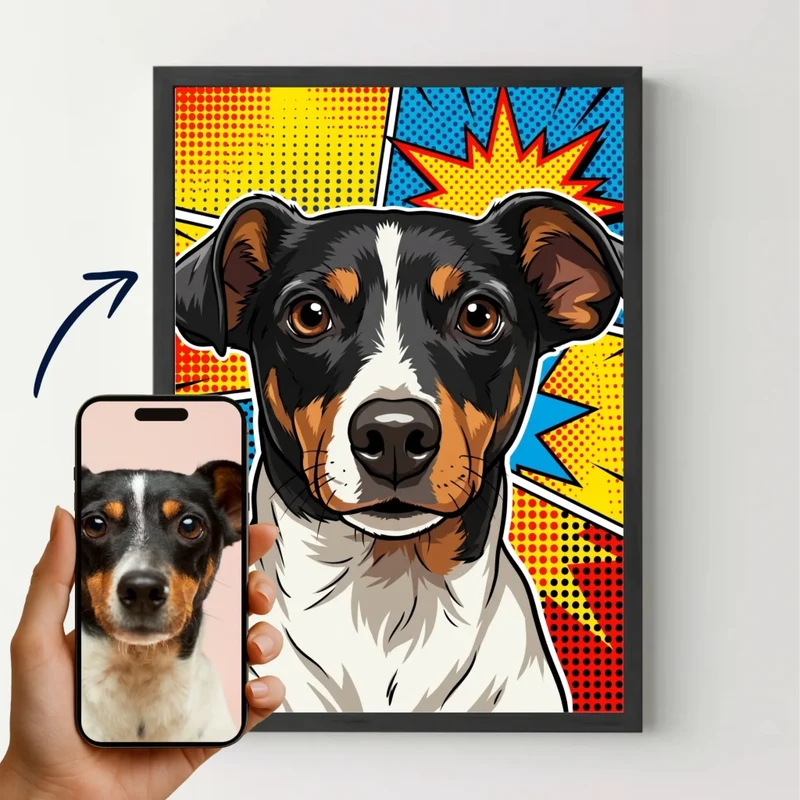 Affiche personnalisée - Votre photo d'animal en illustration pop-art rétro