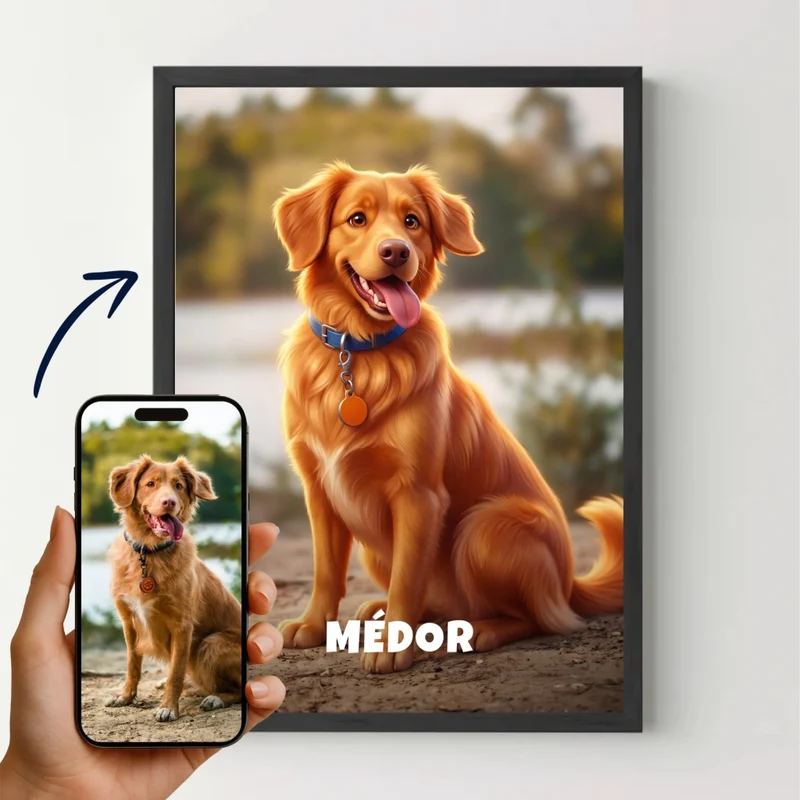 Affiche personnalisée - Portrait animal en style film d'animation