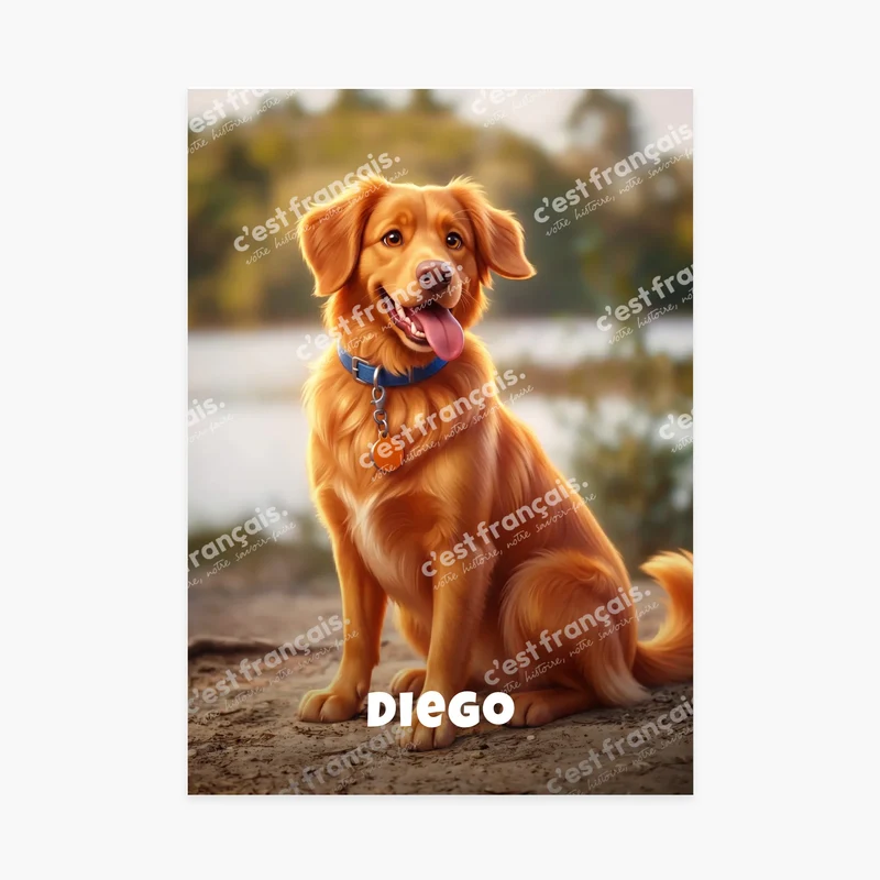 Affiche personnalisée - Portrait animal en style film d'animation