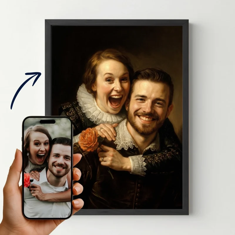 Affiche personnalisée - Votre portrait en tableau de maître, style peinture à l'huile ancienne