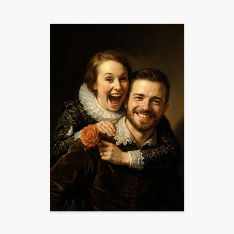 Affiche personnalisée - Votre portrait en tableau de maître, style peinture à l'huile ancienne