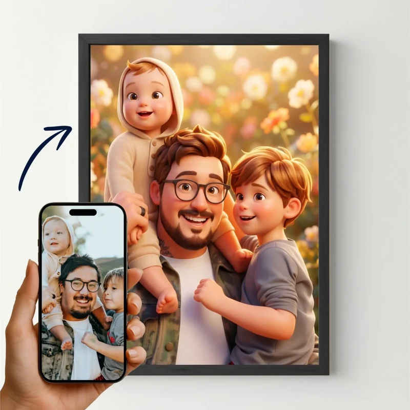 Affiche personnalisée - Votre photo portrait en style film d'animation