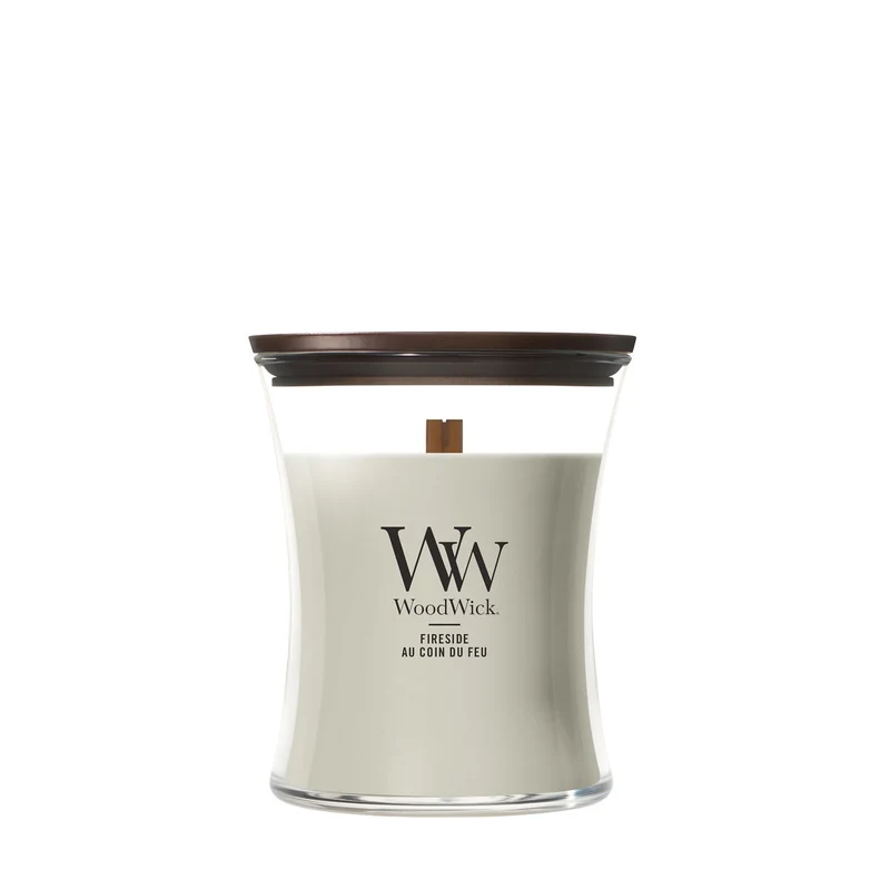 Bougie Jarre moyenne Au coin du feu - WoodWick