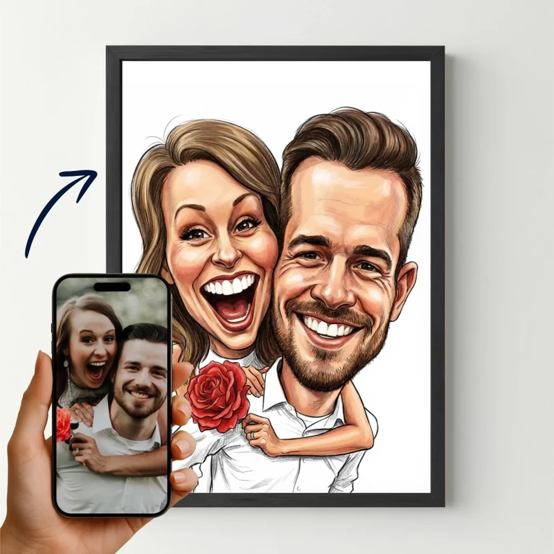 Affiche personnalisée - Votre portrait en style caricature de rue artistique