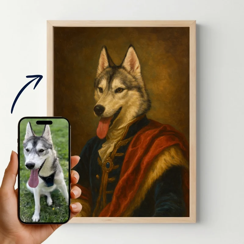 Affiche personnalisée - Votre photo d'animal en style peinture classique