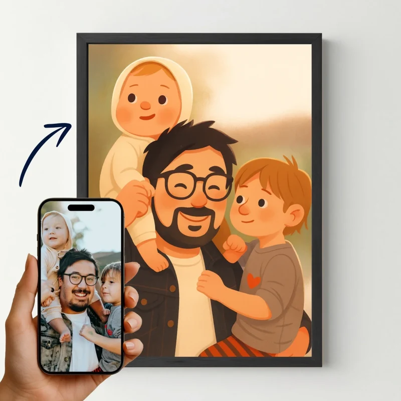 Affiche personnalisée - Votre photo ou portrait en style dessin animé