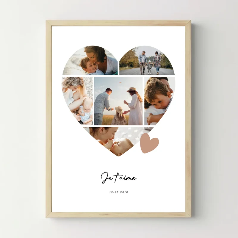 Affiche personnalisée - Collage photo coeur