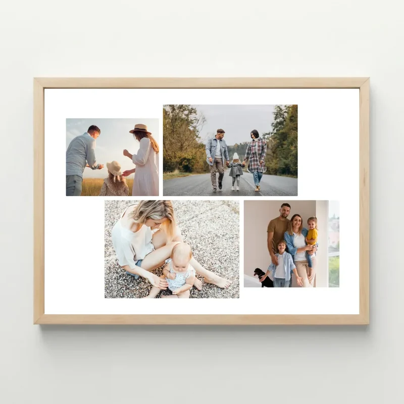 Affiche personnalisée famille - Pêle-Mêle 4 photos paysage