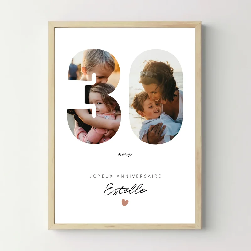 Affiche personnalisée - Anniversaire âge en photos