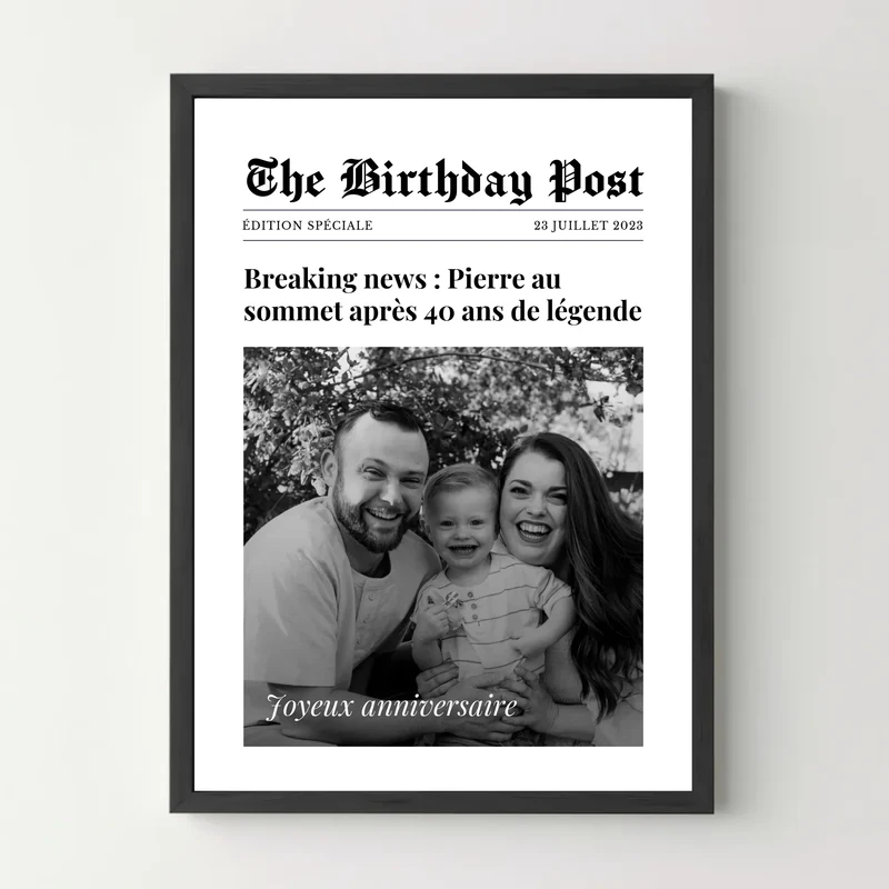 Affiche personnalisée - Journal anniversaire