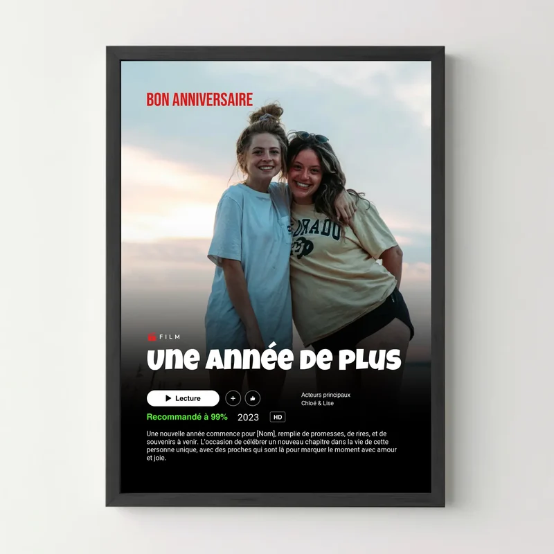 Affiche personnalisée - Anniversaire Netflix