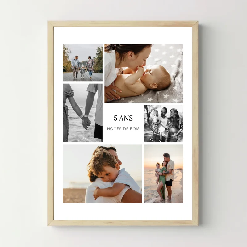 Affiche personnalisée photo - Anniversaire de mariage, noces de mariage
