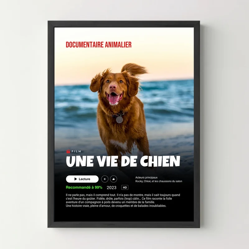 Affiche Netflix personnalisée - Chien & animaux de compagnie