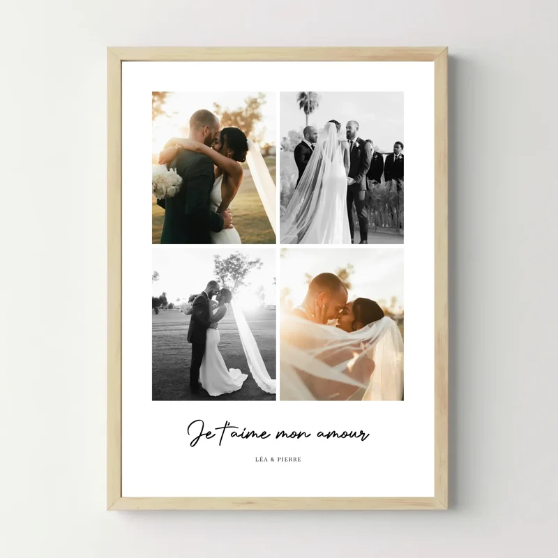 Affiche personnalisée couple - 4 photos