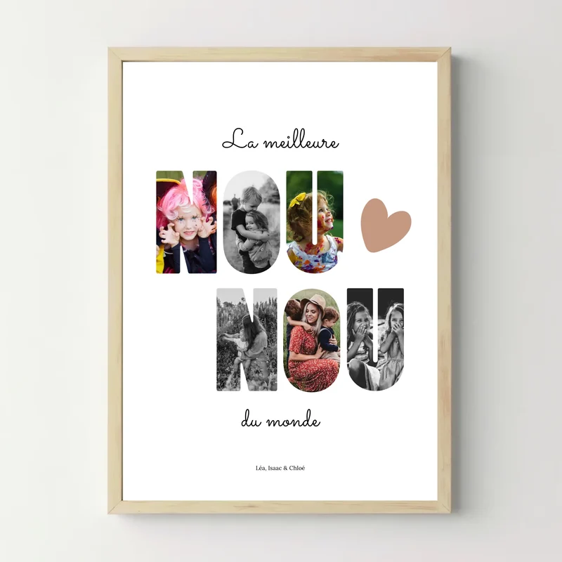 Affiche personnalisée - Nounou Lettres photos