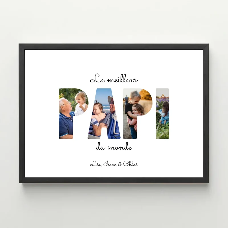 Affiche personnalisée - Le meilleur papi / papy Lettres photos