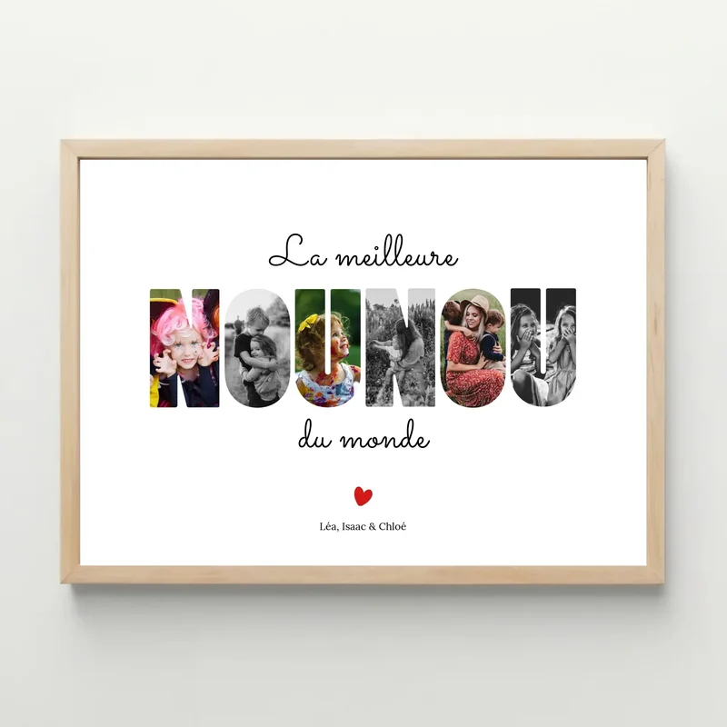 Affiche personnalisée photos - La meilleure Nounou du monde