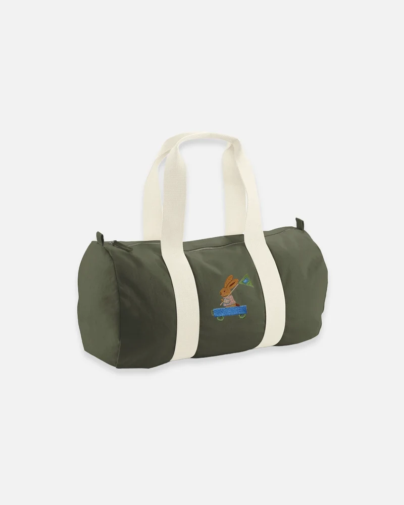 Sac de voyage kaki lapin cariole vert personnalisable