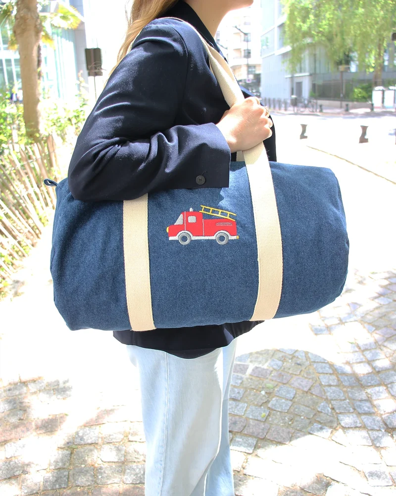 Sac de voyage pompier bleu personnalisable