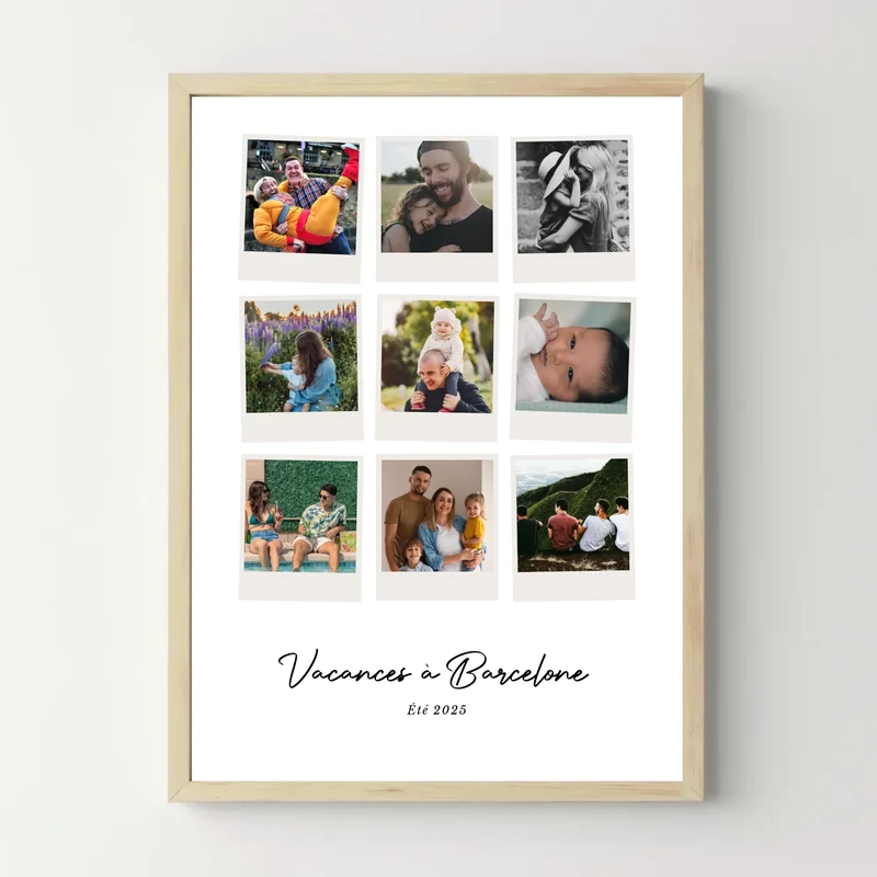 Affiche personnalisée - Photos vacances style Polaroïd