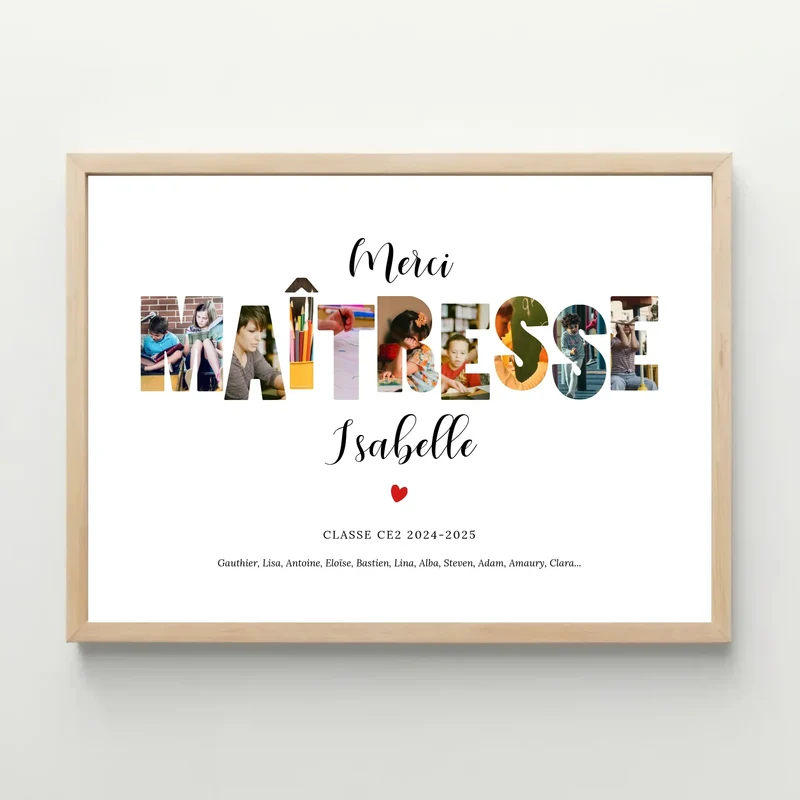 Affiche personnalisée - Merci Maîtresse