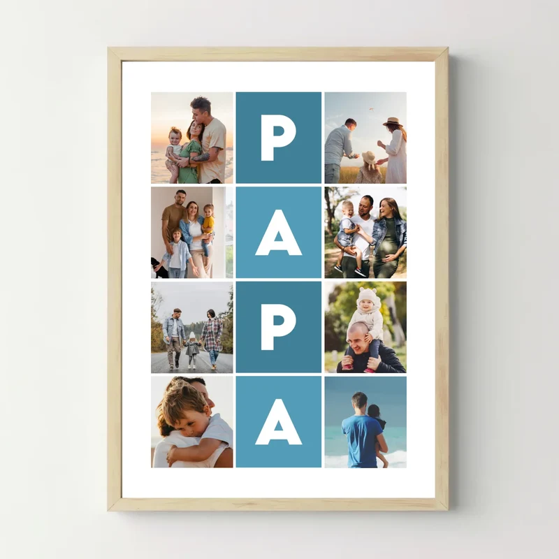 Affiche personnalisée - Papa en lettres et en photos
