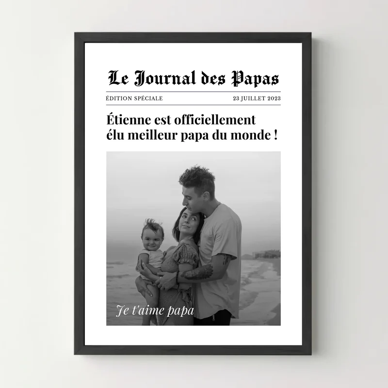 Affiche personnalisée - Couverture de Journal Meilleur Papa