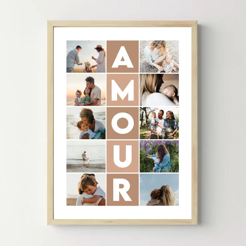 Affiche personnalisée famille - Amour coloré photo