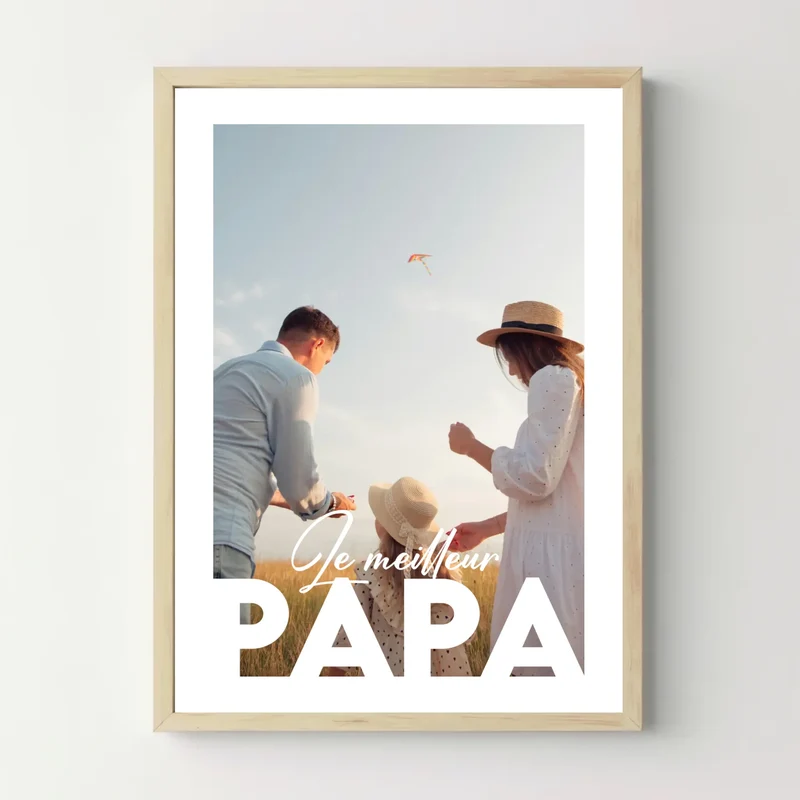 Affiche personnalisée - Meilleur papa 1 photo