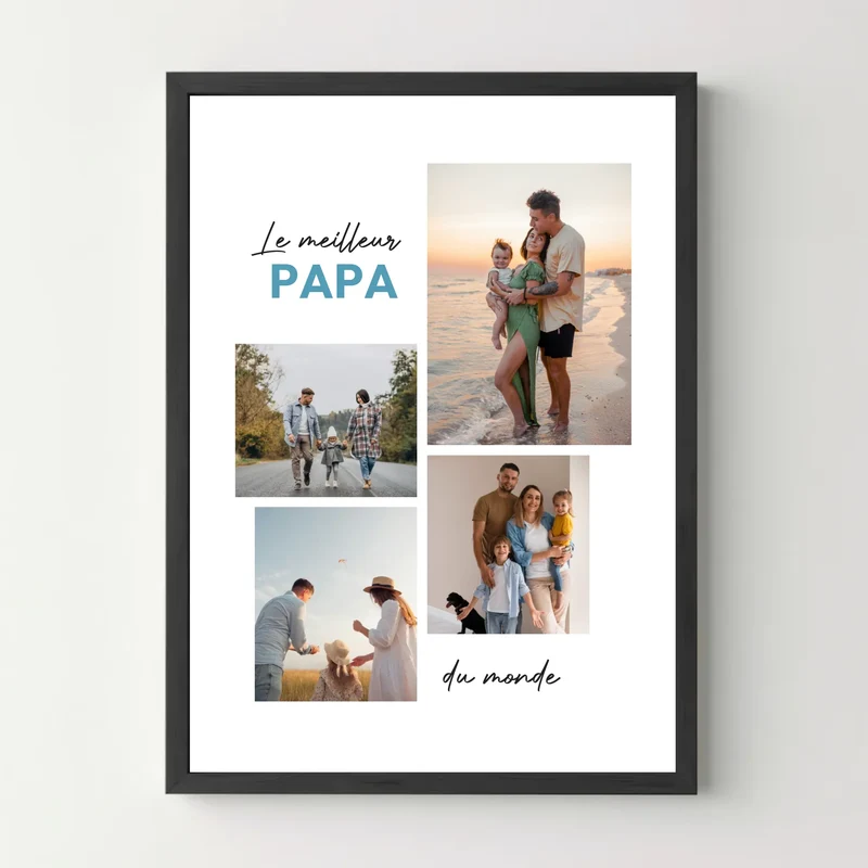 Affiche personnalisée - Pêle-mêle meilleur Papa