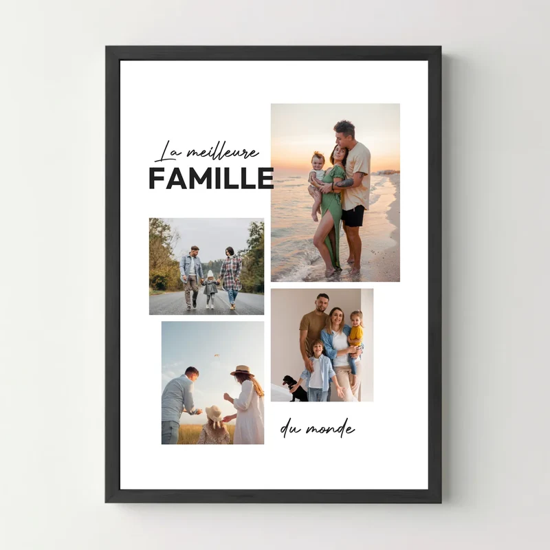 Affiche famille personnalisée - Pêle-mêle photos meilleure famille
