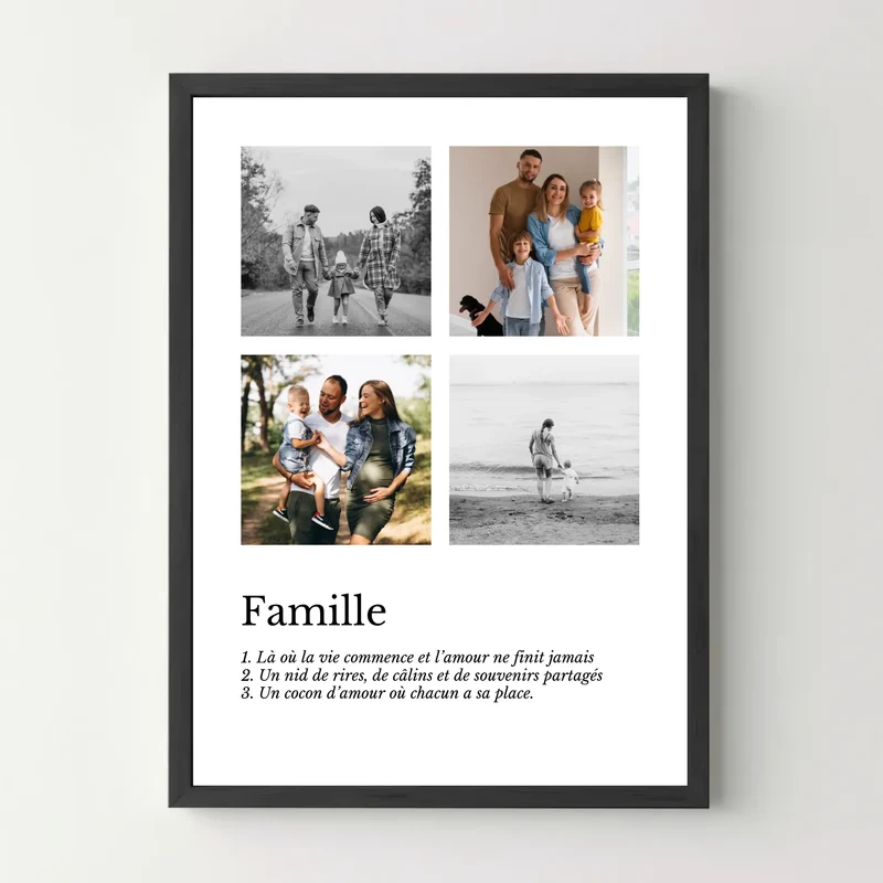 Affiche personnalisée - Définition famille 4 photos