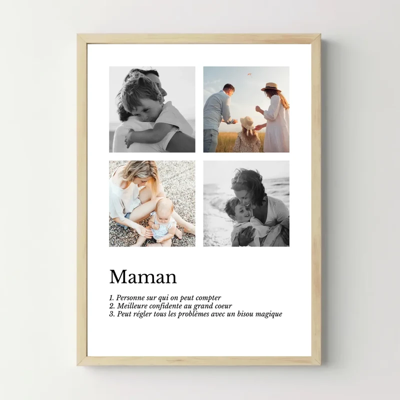 Affiche personnalisée - Définition maman 4 photos