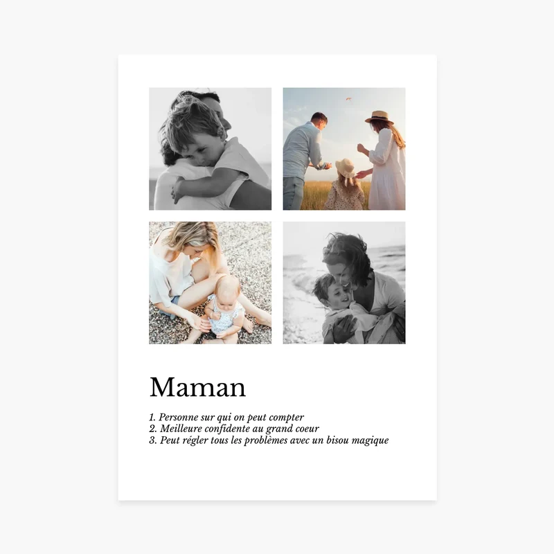 Affiche personnalisée - Définition maman 4 photos