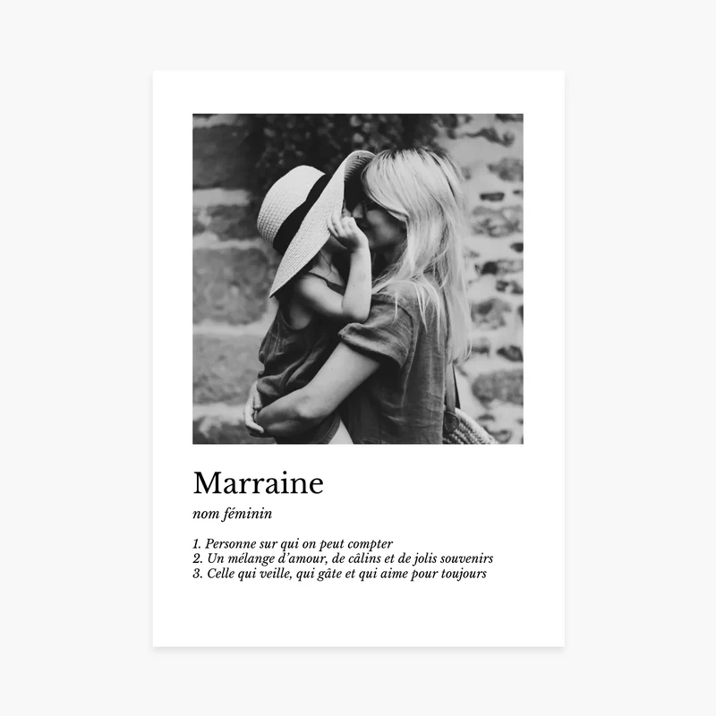 Affiche personnalisée - Définition marraine