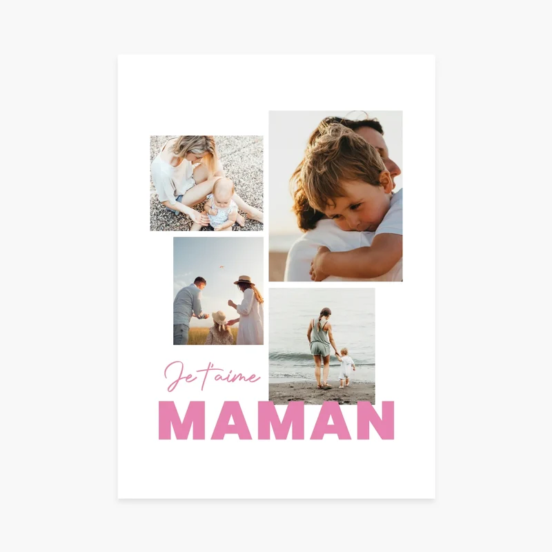 Affiche personnalisée maman - Pêle-mêle 4 photos