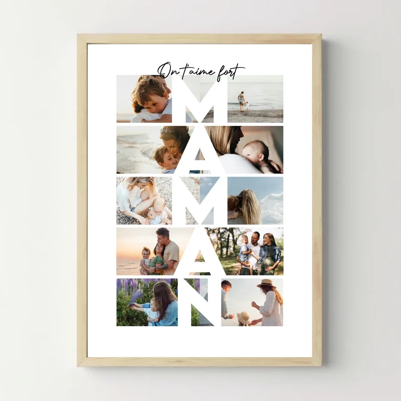 Affiche personnalisée maman - Multi-photos