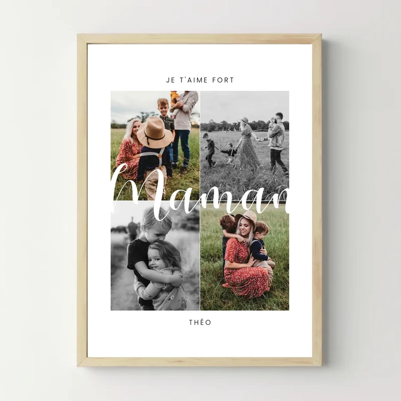 Affiche personnalisée - Maman 4 photos